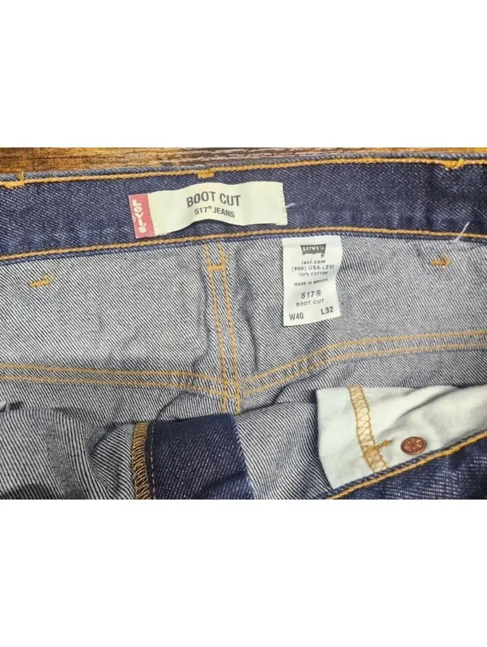 VTG Levi's 517 Boot Cut Men's 38x32‎ Dark Wash Denim Blue Jeans